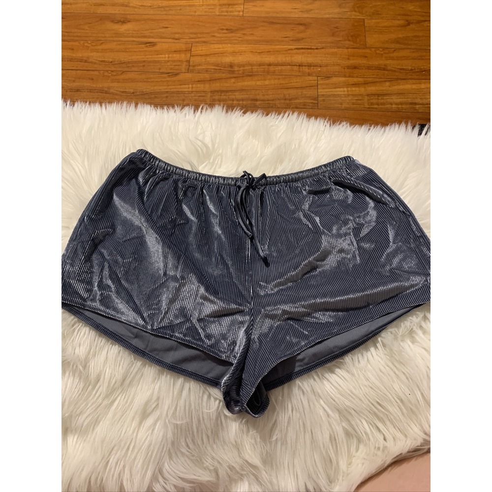victoria secret XS Sexy Velvet Lounge Pajama Shorts Bottoms Gray NWOT